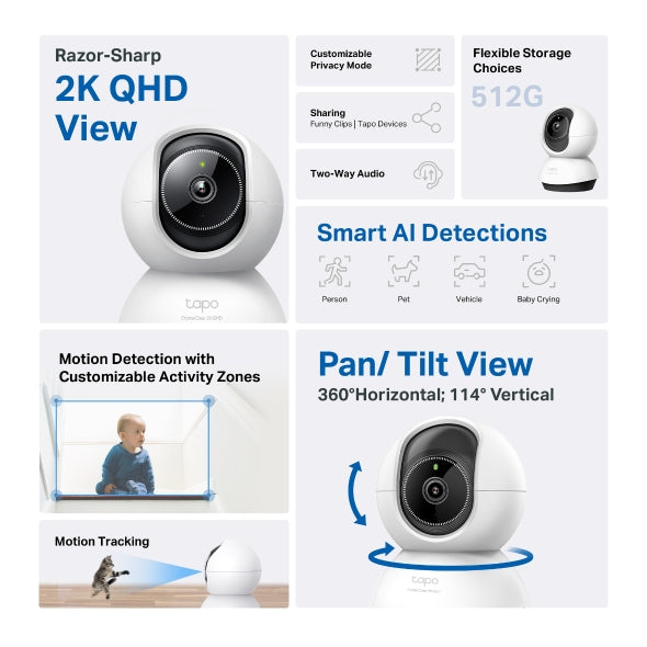 Tapo TC72 Pan/Tilt Home Security Wi-Fi Camera