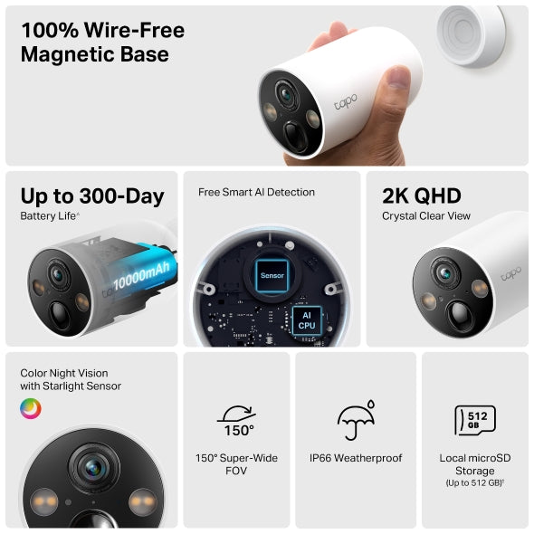 Tapo TC85 Magnetic Smart Wire-Free Security Camera