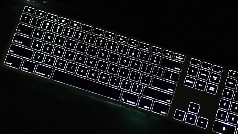 Matias Wireless Aluminum keyboard with Backlight for Mac, iPad, iPhone, Android, or PC