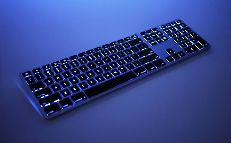 Matias Backlit Wireless Aluminum Keyboard for Mac, iPad, iPhone, Android, or PC